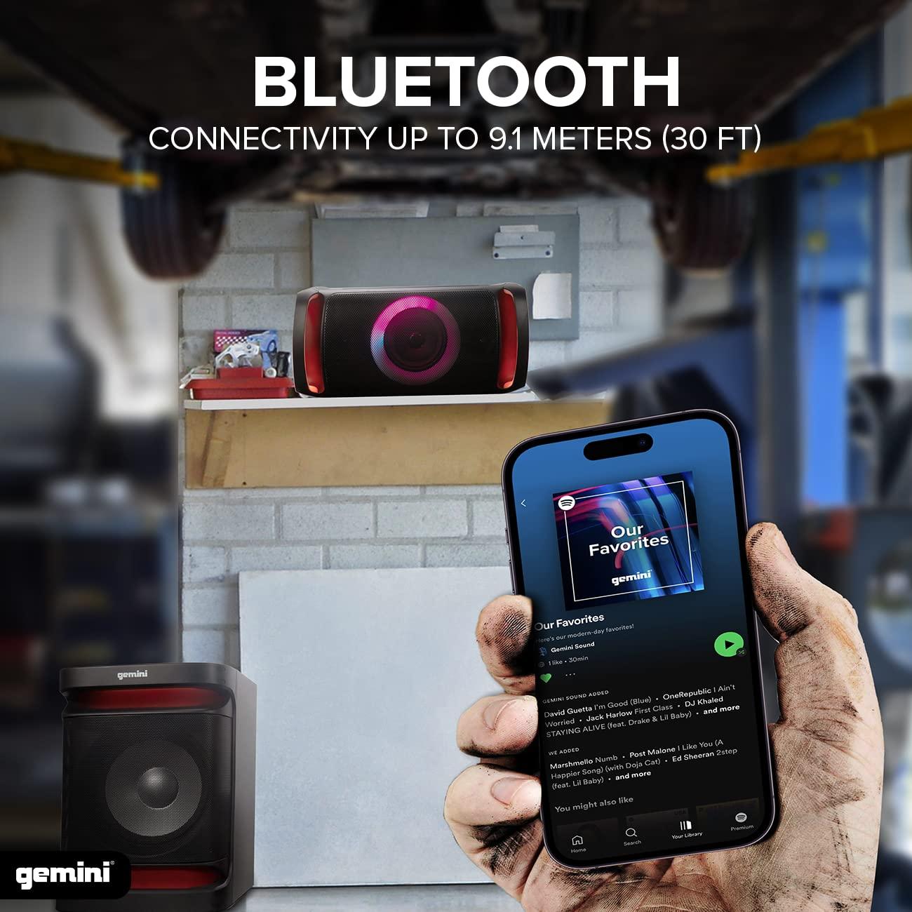 Gemini Sound Gemini Bluetooth Stereo System for Home 3000W Peak Power Dual 12 Subwoofers, FM Radio, LED Lights, USB, AUX, Optical Input Ultimate Home Stereo Shelf System for Parties & Karaoke (GSYS-4800)