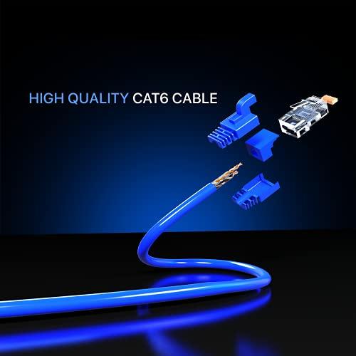 Maximm Maximm Cat 6 Ethernet Cable 250 ft - High-Speed LAN Cable, Internet Cable, Patch Cable, and Network Cable - UTP, 10Gbps, 550MHz Ethernet Cord - Blue