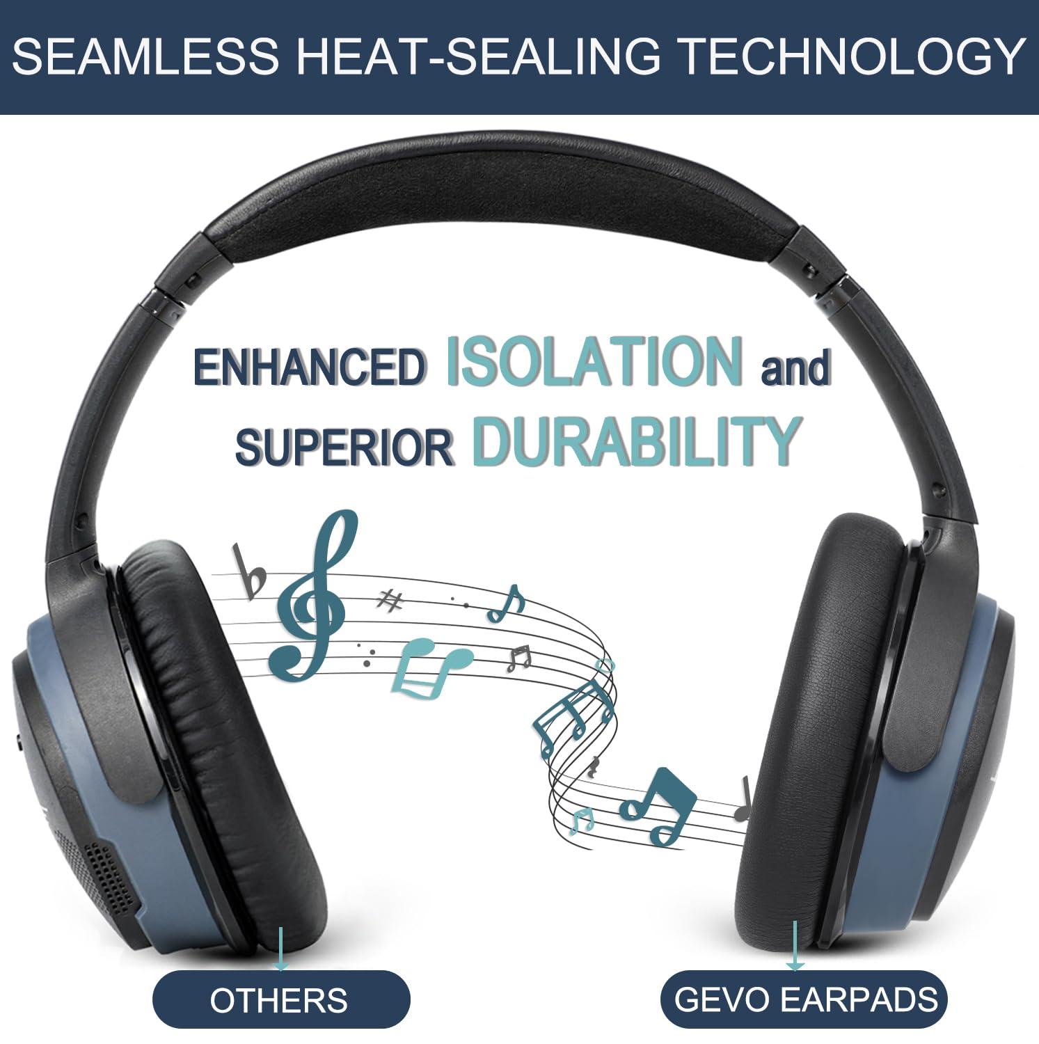 GEVO Ear Pads Replacement for Bose SoundLink AE2 - GEVO Earpad Cushions for SoundLink AE2 / SoundLink Around Ear ii Wireless Headphones with Premium Protein Leather Noise Isolation Memory Foam (Black)