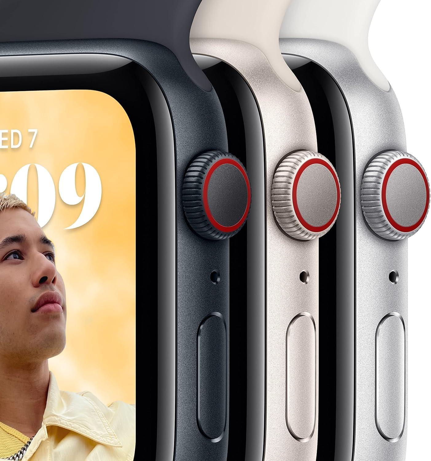 Apple Apple Watch Series 9 (GPS + Cellular 45mm) Midnight Aluminum Case with Midnight Sport Band M/L (Renewed)