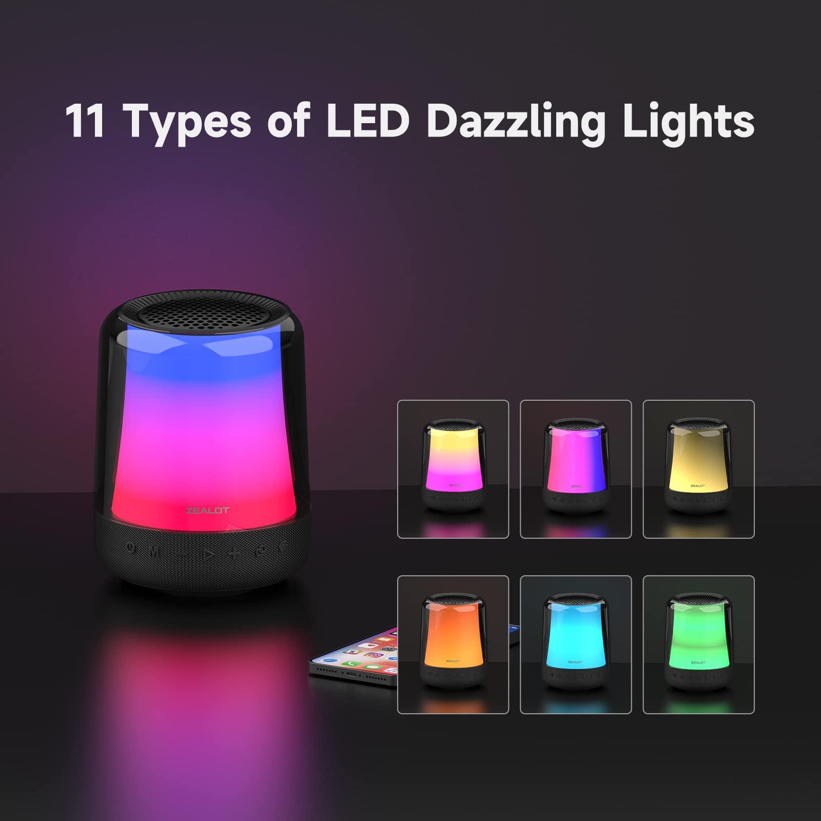 ZEALOT ZEALOT Bluetooth Speaker, Portable Bluetooth Speaker with Lights, 24W Loud HD Stereo Sound,Wireless Speaker,V5.2 Bluetooth, Dual Pairing,TF Card/USB/AUX for Party,Home,Outdoor