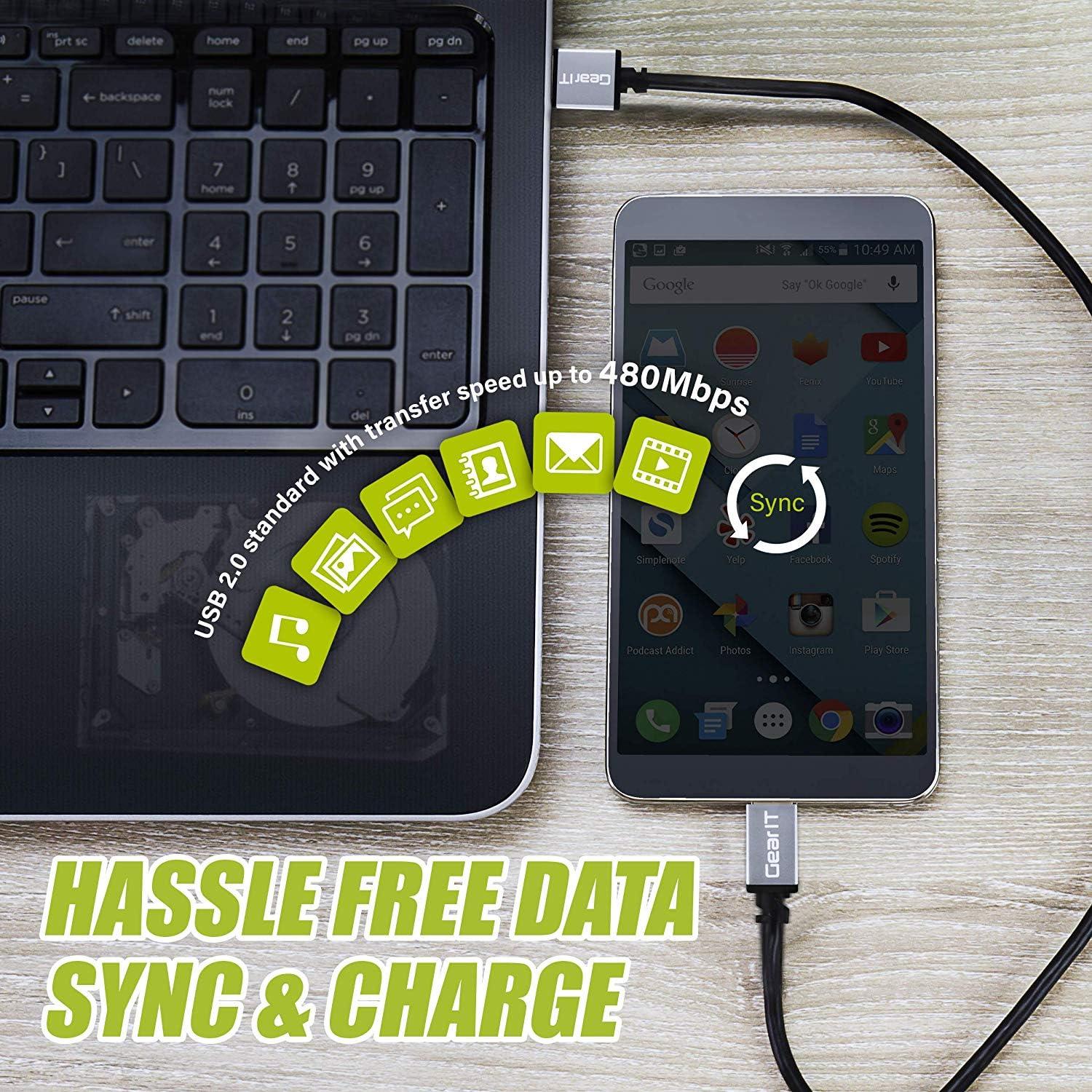 GEARit GEARit USB C Cable (3-Pack) 10ft USB Type-C to USB-A 2.0 Male Fast Charging USB Type C to Type A Cable for iPad Pro 2018, MacBook, Samsung S10 S10+ S9 Note 9, GoPro Hero 7 6, Nintendo Switch and More