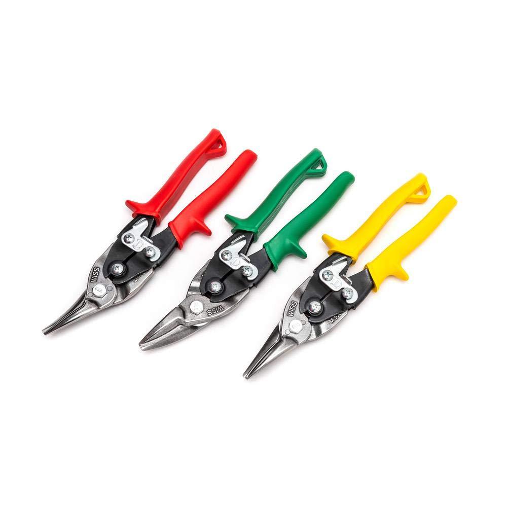 Wiss 3pc Wiss Tin Aviation Snips Cutting Tools Set Color Coded Snippers M123R