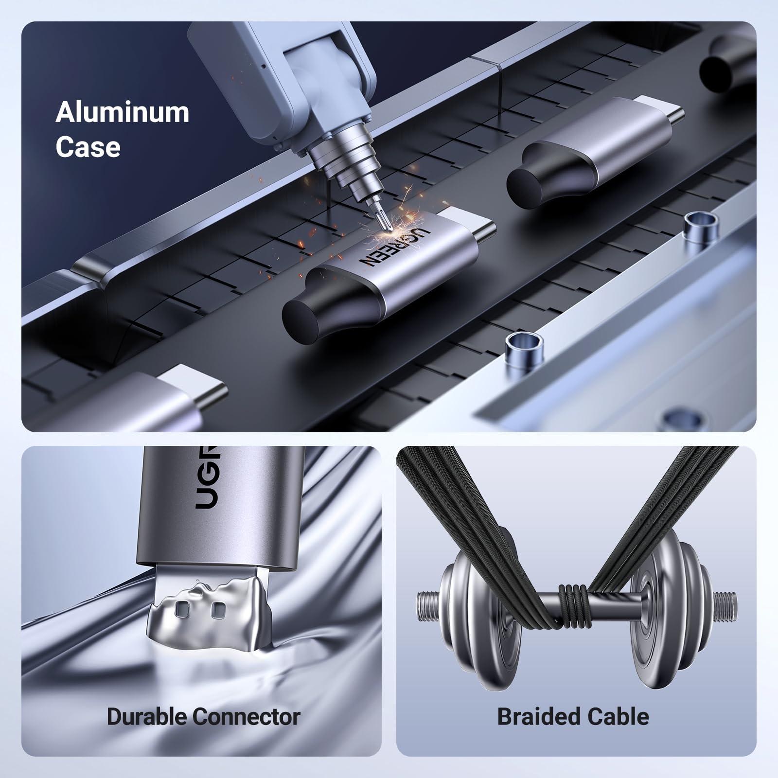 UGREEN UGREEN USB C Capture Card 1080P 60FPS 2K@30Hz Type C to USB-A/C Input Video Capture Card USB 3.0 Support 100W Fast Charge with Ultra-Low Latency for Gaming, Streaming, Compatible with Switch, iPad