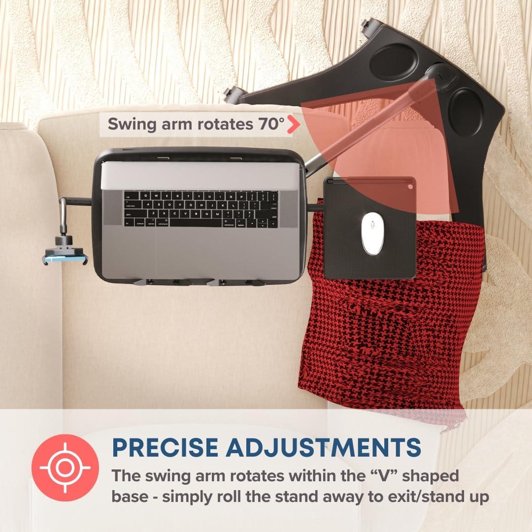 LEVO LEVO G2 V16 Mobile Laptop Stand Desk Rolling Cart with Phone Holder and Mouse Tray