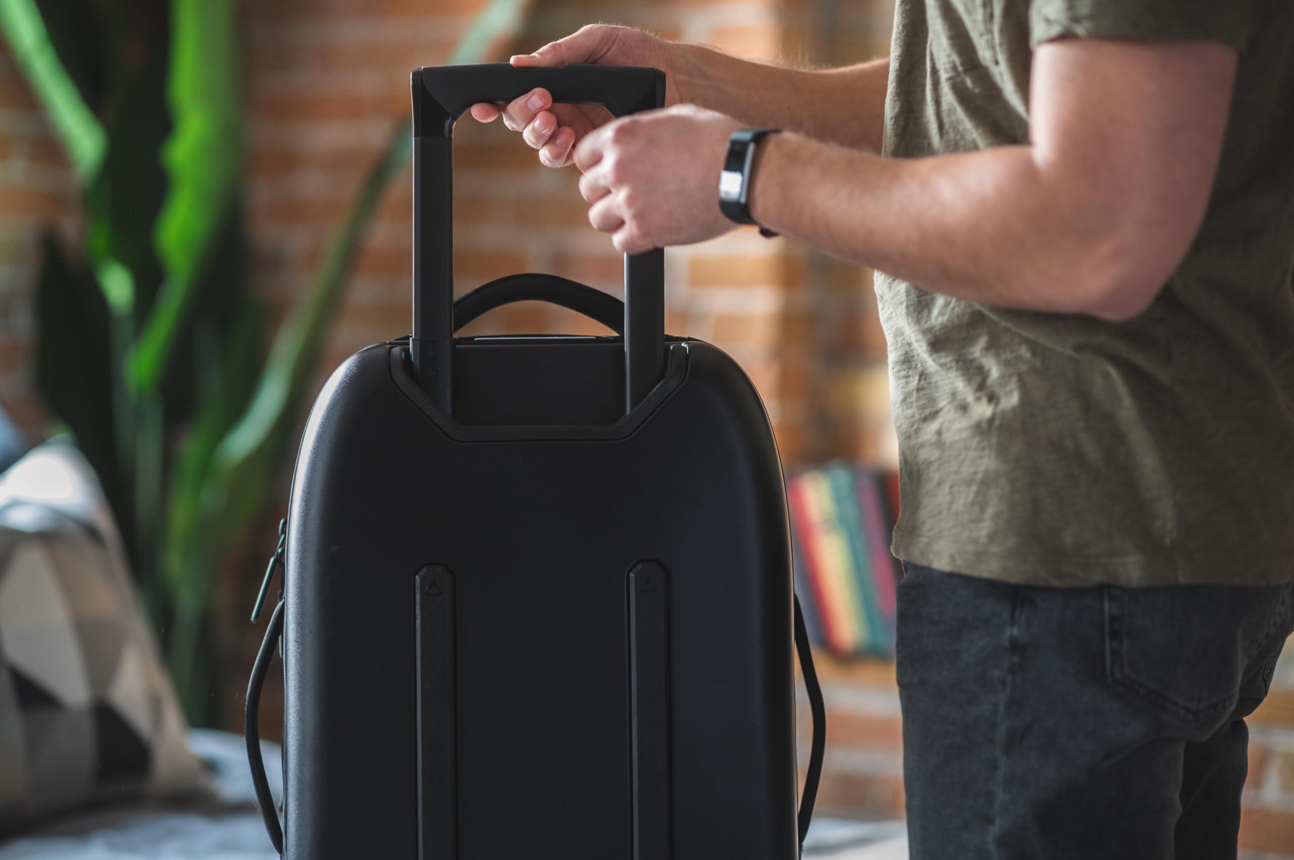 NOMATIC NOMATIC Navigator Carry-On 37L w/ 8L Built-In Expansion - Anti-Theft Carry-On for Airplane Travel - Premium Hardshell Roller Luggage, 17\" Laptop Compartment, Black