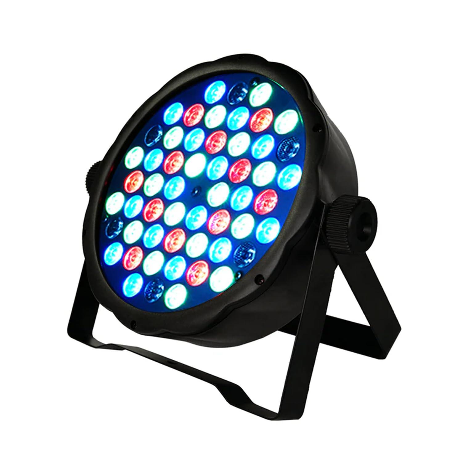 Mr. Dj MR DJ USA FLAME4200 10" X 2 Rechargeable Portable Bluetooth Karaoke Speaker with Party Flame Lights Microphone TWS USB FM Radio + 54-LED Slim Par Wash DJ Light