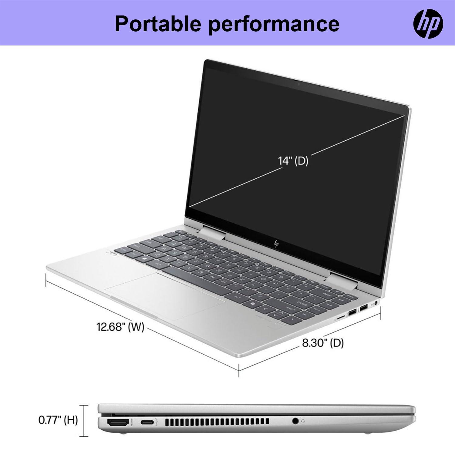 HP HP Envy X360 Business 14" Touchscreen Intel Core 7 2-in-1 Convertible Laptop, 14" FHD 1920 * 1080 Touchscreen, Intel Core 7 150U, 16GB RAM, 1TB SSD, FP Reader, Wi-Fi 6, W11P
