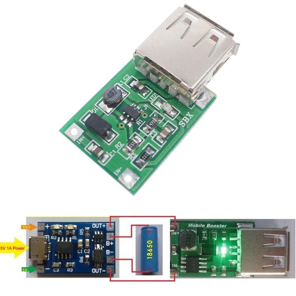 Stayhome365 Stayhome 1pcs 0.9V-5V to 5V 600MA USB Output Charger Step up Power Module Mini DC-DC Boost Converter Green