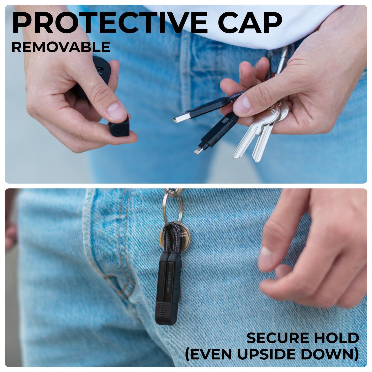 Rolling Square Rolling Square inCharge X, Multi Charging Cable, Portable Keychain Charger Cable, 6-in-1 with 100W Ultra-Fast Charging Power, Saturn Gold, Multi Charger