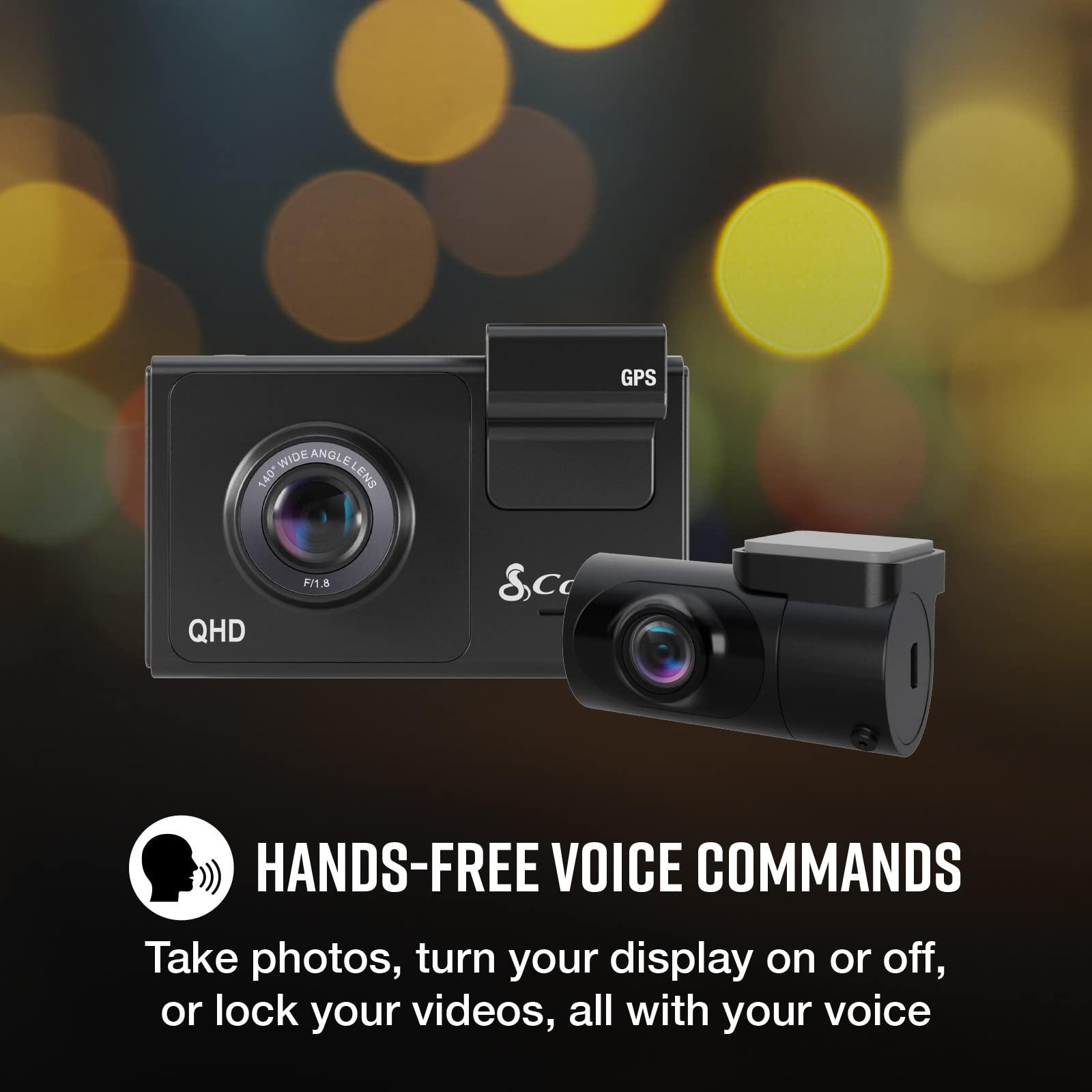Cobra Cobra Smart Dash Cam + Rear Cam (SC 200D) QHD+ 1600P Resolution, Built-in Wi-Fi & GPS, Voice Commands, Live Police Alerts, Incident Reports, Emergency Mayday, Drive Smarter App, 16GB SD Card Incl.