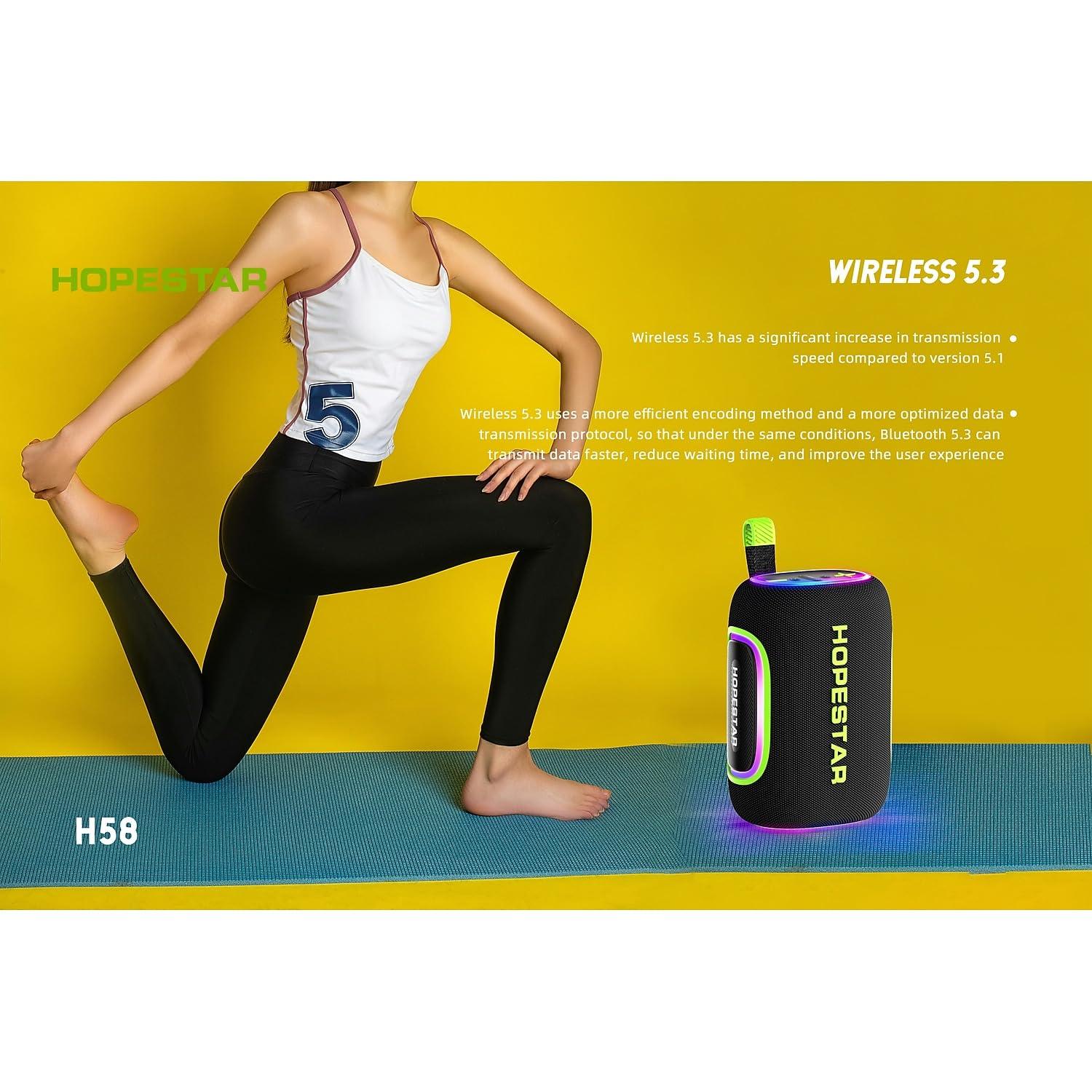 WorryFree Gadgets Portable Wireless Waterproof Bluetooth Speaker, 65W Output, 8000mAh Battery, RGB Lights, EQ Modes, 10M Range, TWS Connection, AUX/TF Card (Green)