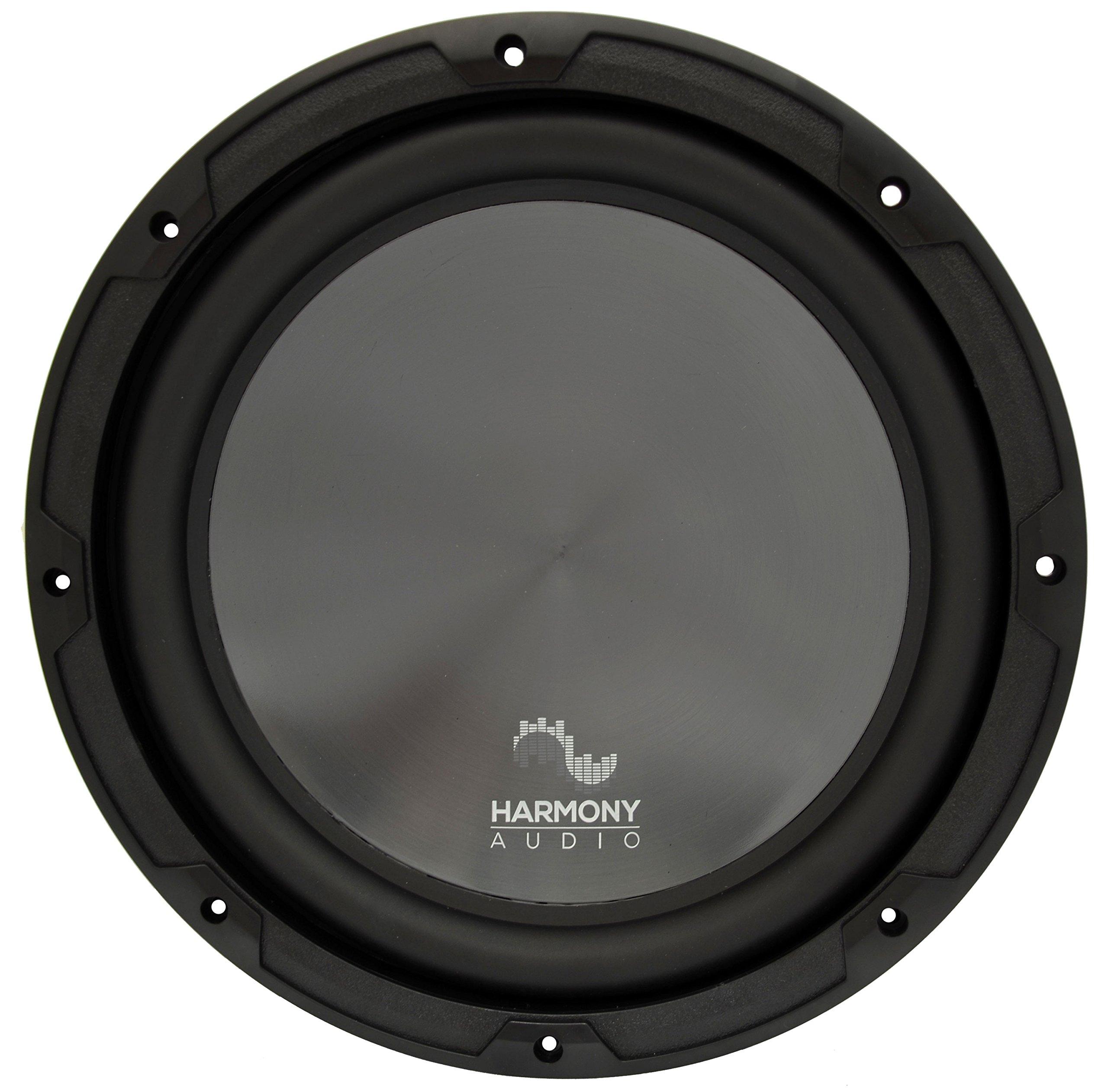Harmony Audio Harmony Audio Bundle Compatible with Universal Vehicle HA-R124 Dual 12" Loaded Sub Box Enclosure Rhino Coated with HA-A400.1 Amplifier and HA-AK4 4 Gauge Amp Install Kit