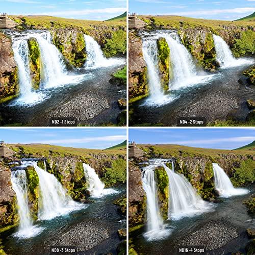 Neewer NEEWER 52mm ND Lens Filter Kit: ND2 ND4 ND8 ND16, Lens Cleaning Pen, Filter Pouch Neutral Density Filter and Accessory Kit Compatible with Canon Nikon Sony Panasonic DSLR Cameras with 52mm Lens