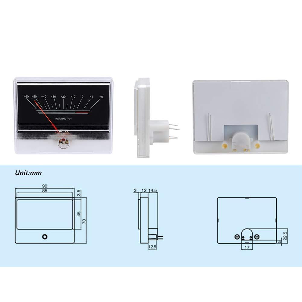 Shanrya VU Audio Meter, Stable Performance Mini VU Meter Audio Power Amplifiers Long Service Life with Blue Words Backlight for DIY Home Audio, Car Audio Transform