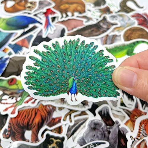 allydrew allydrew Waterproof Vinyl Stickers for Water Bottles, Laptop, Phones, Skateboards, Decals for Teens, 80pcs, Safari Animals