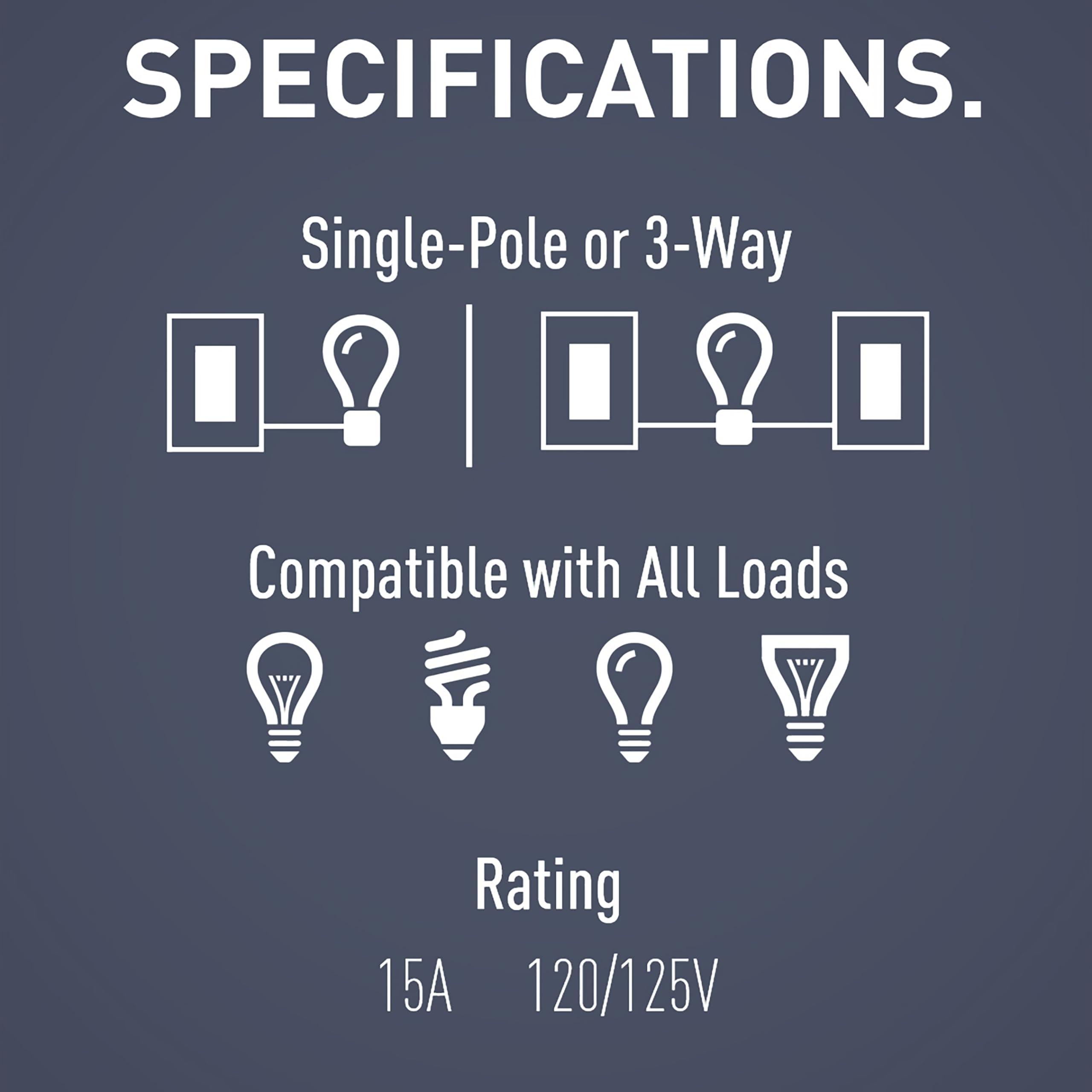 Pass & Seymour Legrand radiant RCD113WCC6 15 Amp Combination 3-in-1 Decorator Rocker Light Switch, Two Single Pole Switches and One 3-Way Switch, White (1 Count)