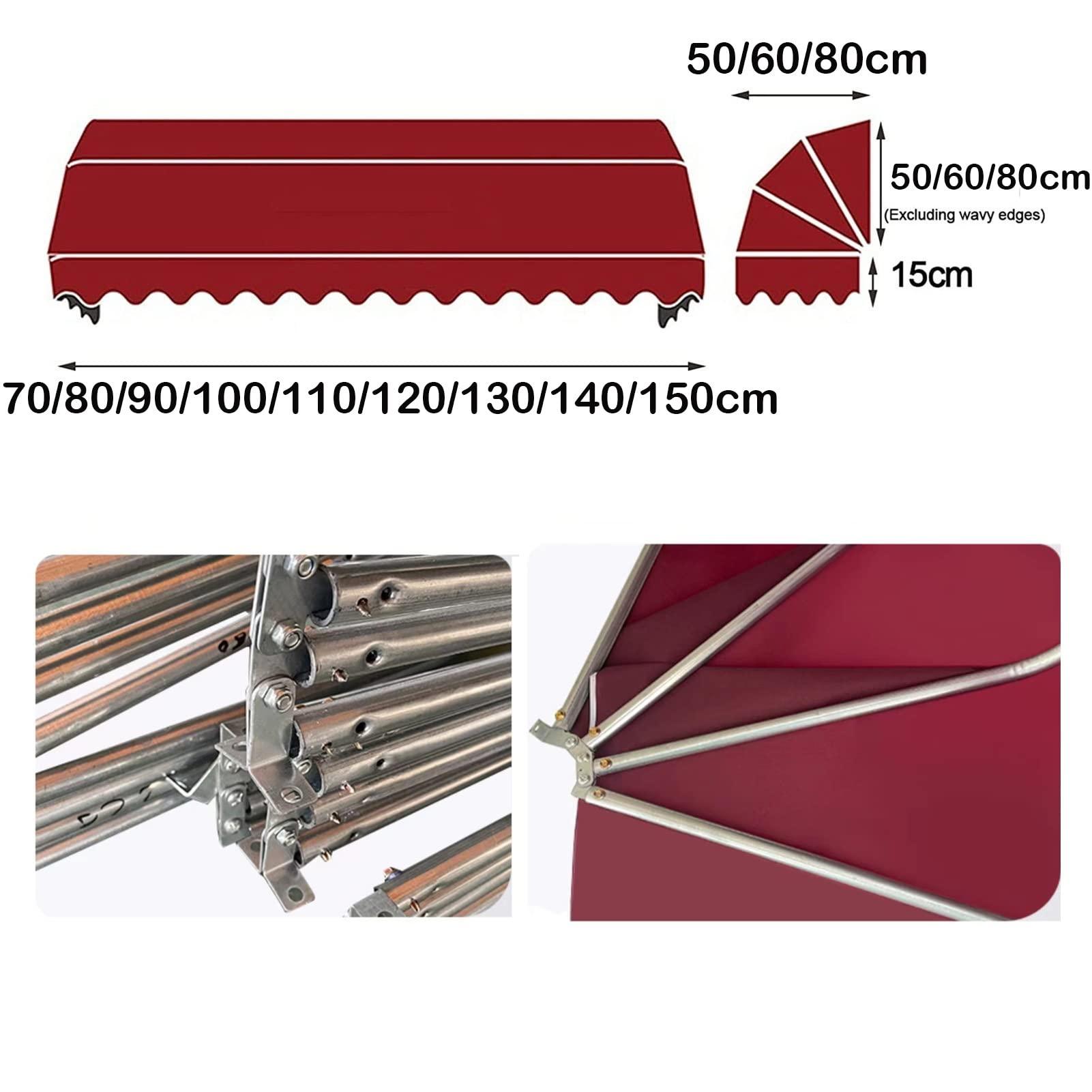 DirectNine Basics Window Door Awning Canopy| Entry Door Front Door Awning for Sun Shutter, UV, Rain, Snow Protection,Fully Assembled(Color:Burgundy,Size:80x60x60cm)