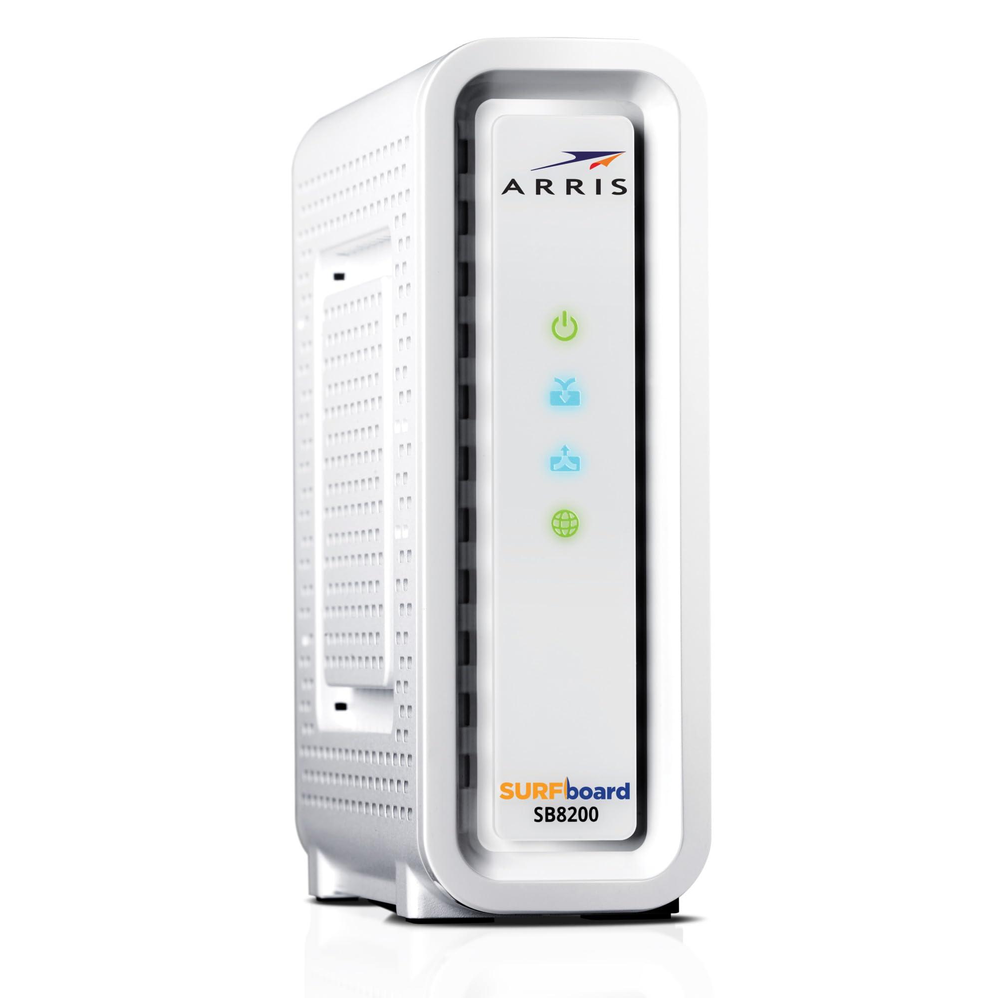 ARRIS ARRIS SURFboard SB8200 DOCSIS 3.1 Cable Modem, Approved for Comcast Xfinity, Cox & Tenda WiFi 6 Router for Home, AX1500 Dual Band Gigabit Router for Wireless Internet, Long Range
