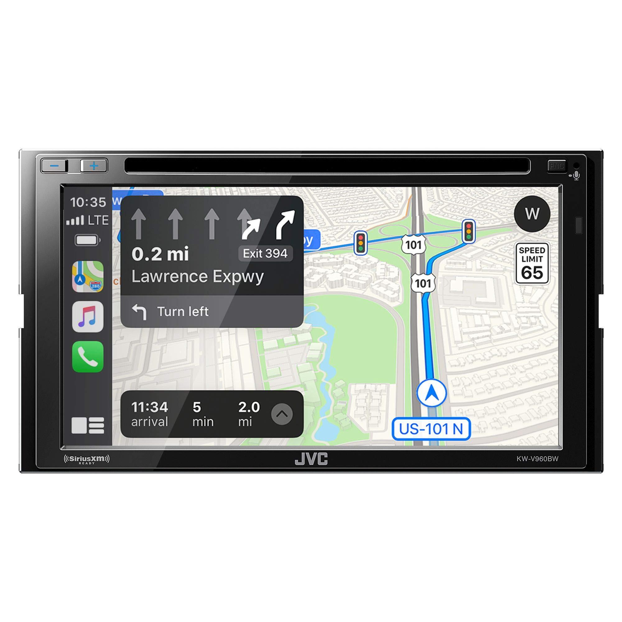 JVC JVC KW-V960BW CDDVD AV Receiver with Bluetooth, Wireless Android Auto & Wireless Apple CarPlay, Includes KS-GC10Q Qi Wireless Charging Magnetic Mount Cradle