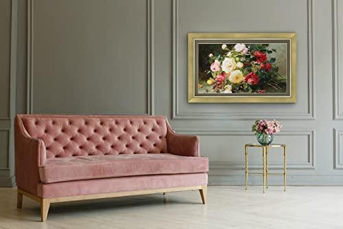 Frame My TV Frame My TV Deco TV Frames - Contemporary Gold Smart Frame Compatible ONLY with Samsung The Frame TV (43\", Fits 2021-2024 Frame TV)