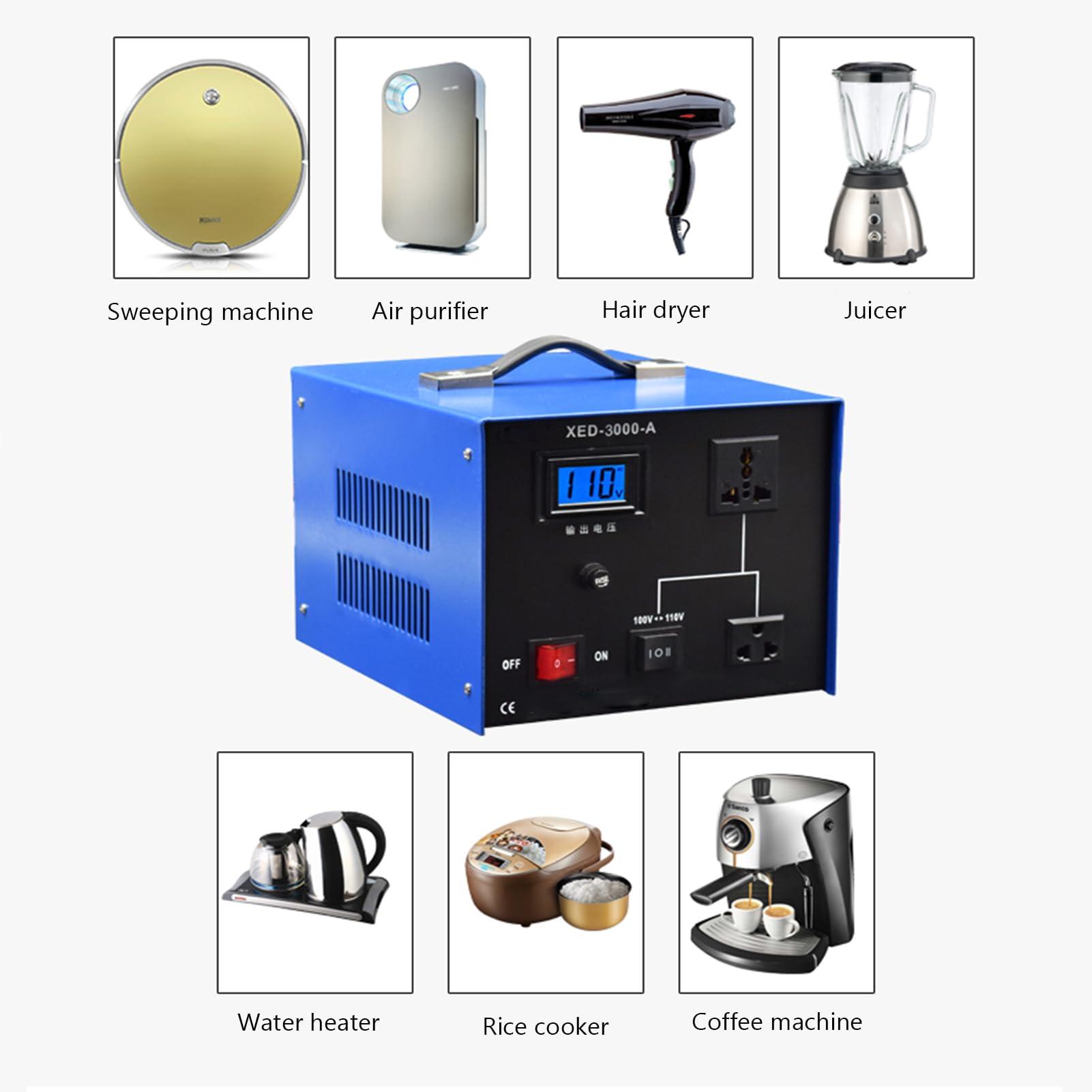 DirectNine Basics Voltage Converter Transformer,Power Converter Heavy Duty Step Down Voltage 220v to 110/100v Converter Household Appliances Power Conversion,Blue,2000W