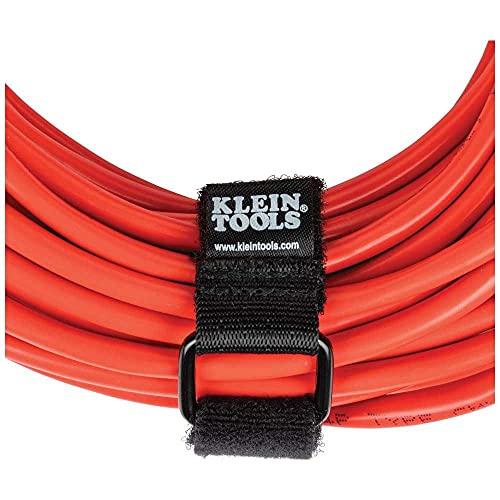 Klein Tools Klein Tools 450-600 Cable Organizer, Hook and Loop Cinch Strap Cable Ties, Includes Two 6-Inch, Two 8-Inch and Two 14-Inch Straps, Black
