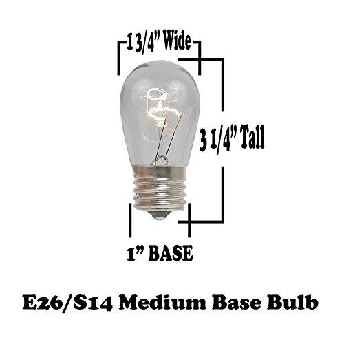 Novelty Lights 37.5 Foot S14 Edison Outdoor String Lights  Suspended - Commercial Grade - Backyard Garden Gazebo  Cafe Market String Lights  Vintage Patio String Lights  Black Wire - 25 S14 LED Bulbs