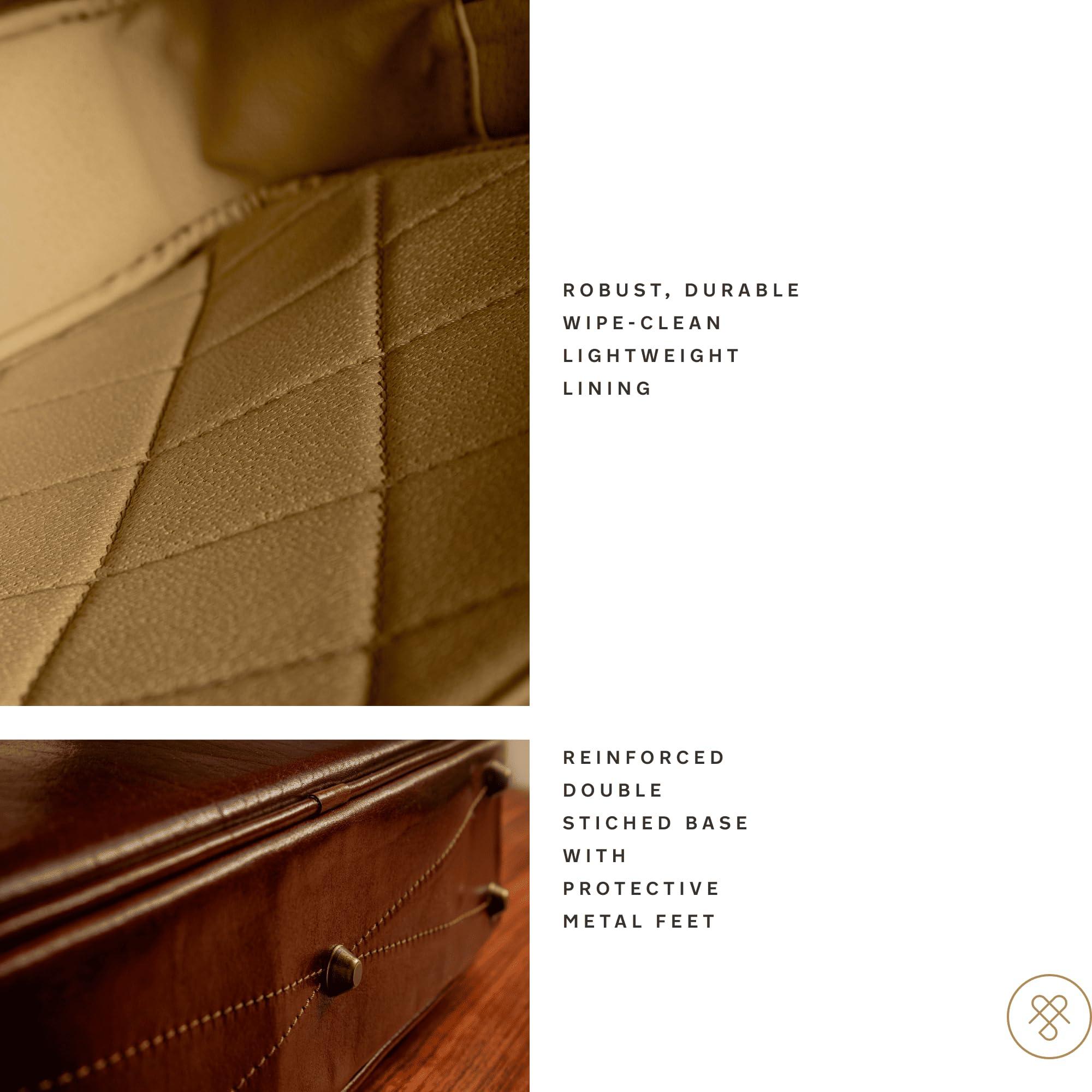 Maxwell Scott Bags Maxwell Scott - Mens Luxury Large Leather 16\" / 17\" Laptop Business Bag with Zip Opening - The Calvino Large - Chestnut Tan