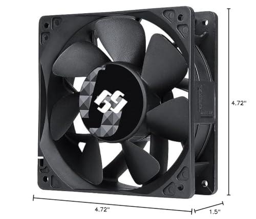 Bluegears Bluegears Bgears b-BlasterPWM 120x38 2Ball PWM High Speed Fan ranging 1300 to 6500 RPM with 318 CFM. UL, CE, FCC, RoHS, Reach Certified High Speed PWM Fan,Black