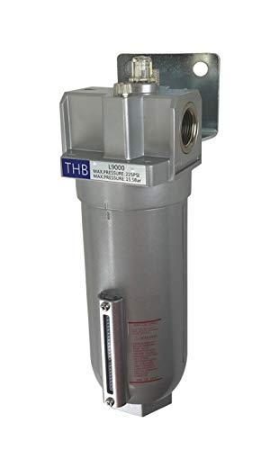 THB Industrial Grade Lubricator Oiler for Compressed AIR LUBRICATE Pneumatic AIR Tools, Metal Bowl with Visible Sight Glass, 225 PSI MAX (1" NPT, 11oz)