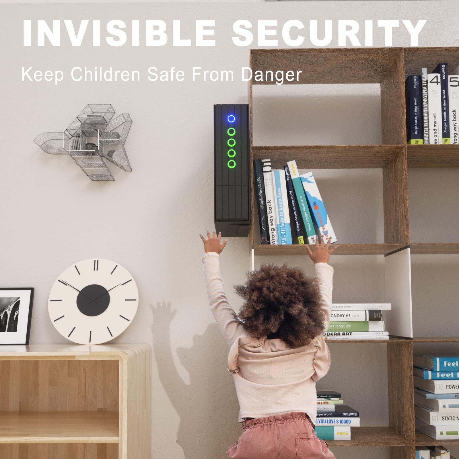 SOULYI SOULYI Biometric Slider Handgun Safe, Quick Access Pistol Safe for Nightstand, Bedside, Desk, Vehicle with Fingerprint, PIN Code, Key Lock, LED Light, and Silent Mode