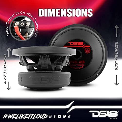 DS18 DS18 Elite-Z ZR6.2D 6.5" Car Subwoofer 600 Watts Max Power Dual Voice Coil 2-Ohm Easy Mounting - High Performance Bass for Your Vehicle Sound System (1 Speaker)