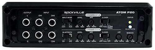 Rockville Rockville (4) RV69.4A 6x9 4-Way Car Speakers 1000 Watts/220w RMS CEA Rated Bundle with (1) ATOM P20 Marine/ATV/Car Bluetooth Amplifier, (1) RWK42 Installation Wire Kit (6 Items)