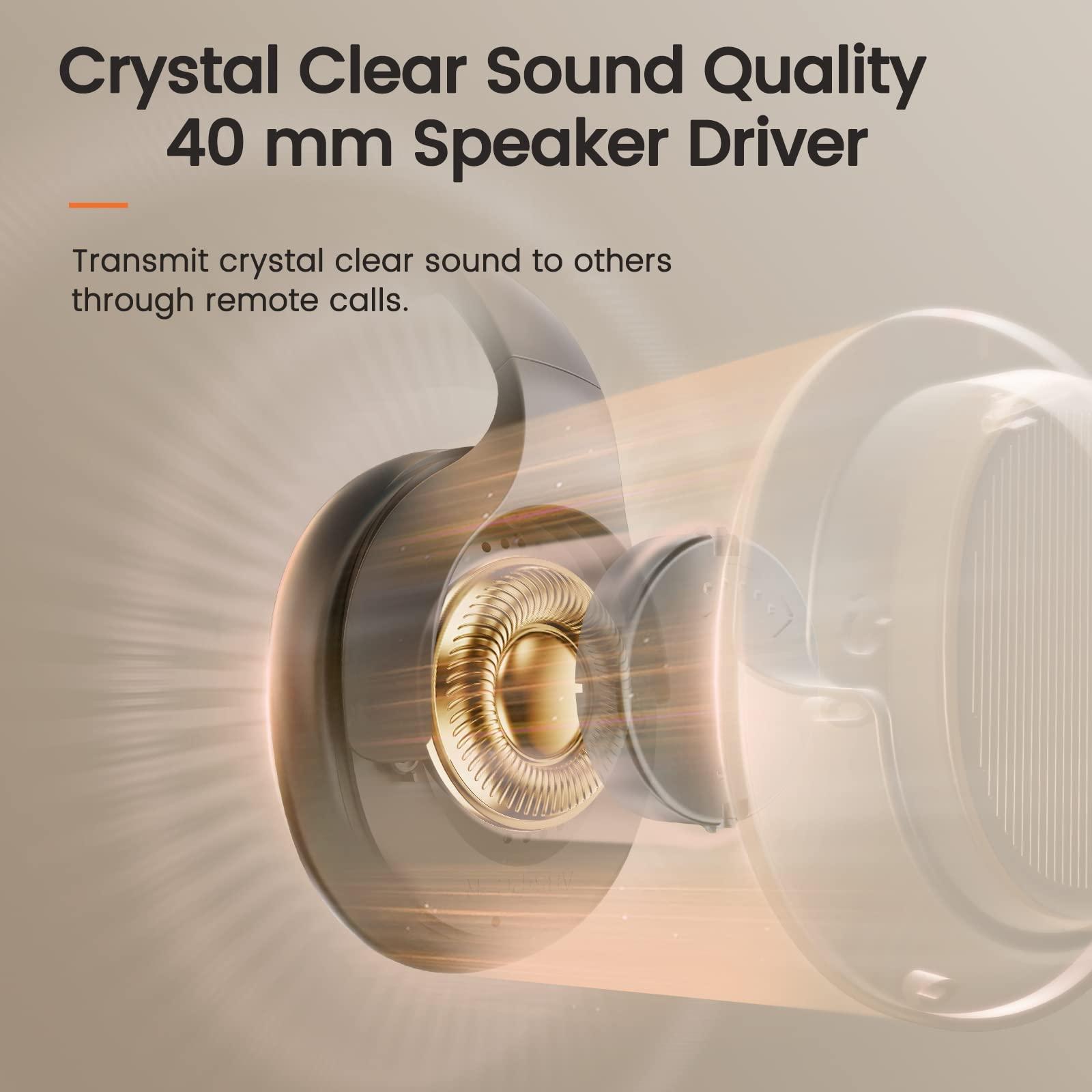 EKSA EKSA Wireless Headset with Mic for Work, Bluetooth 5.0 Headset with AI-Powered Noise Cancelling Microphone - Bluetooth Wireless Headphones with Mic for Work/PC/Laptop/Computer/Office/Zoom