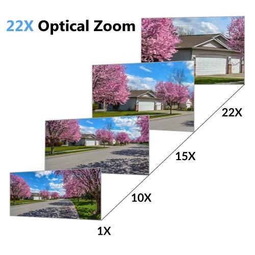 SUNBA SUNBA Outdoor PTZ Analog Camera, 22X Optical Zoom, 960H CCTV Security Dome Camera, up to 328ft Night Vision with RS485 Control (405-22X)