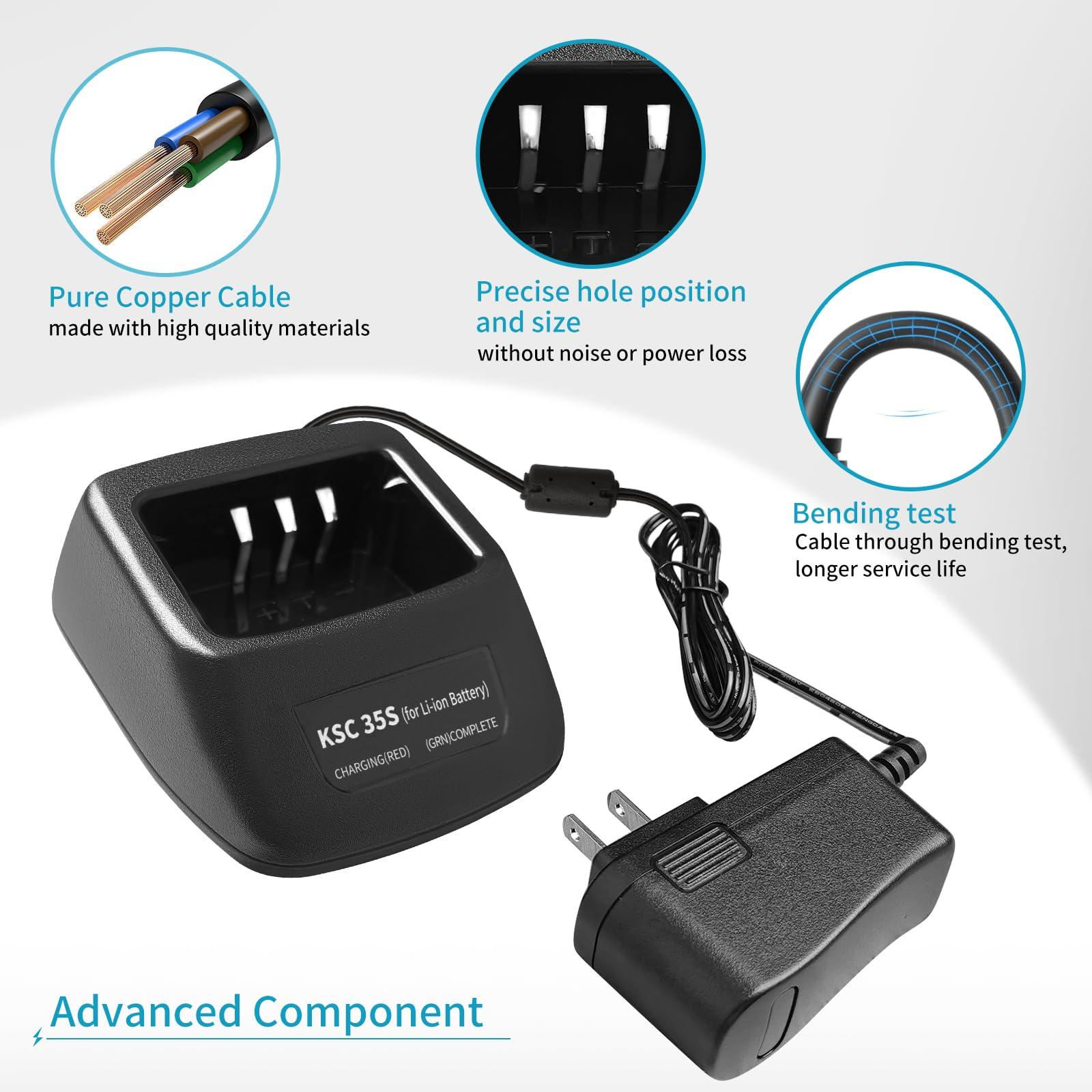 Kokorasa for Kenwood KNB-45L KSC-35S Rapid Charger fit for TK-3000 TK-3400 TK-2402V TK-2200 TK-2200L TK-2206 TK-2202 TK-2207 TK-2207G TK-3200 TK-3200L TH-K20 TH-K20A TK-2000 Charger KNB-63L KNB-65L (1)