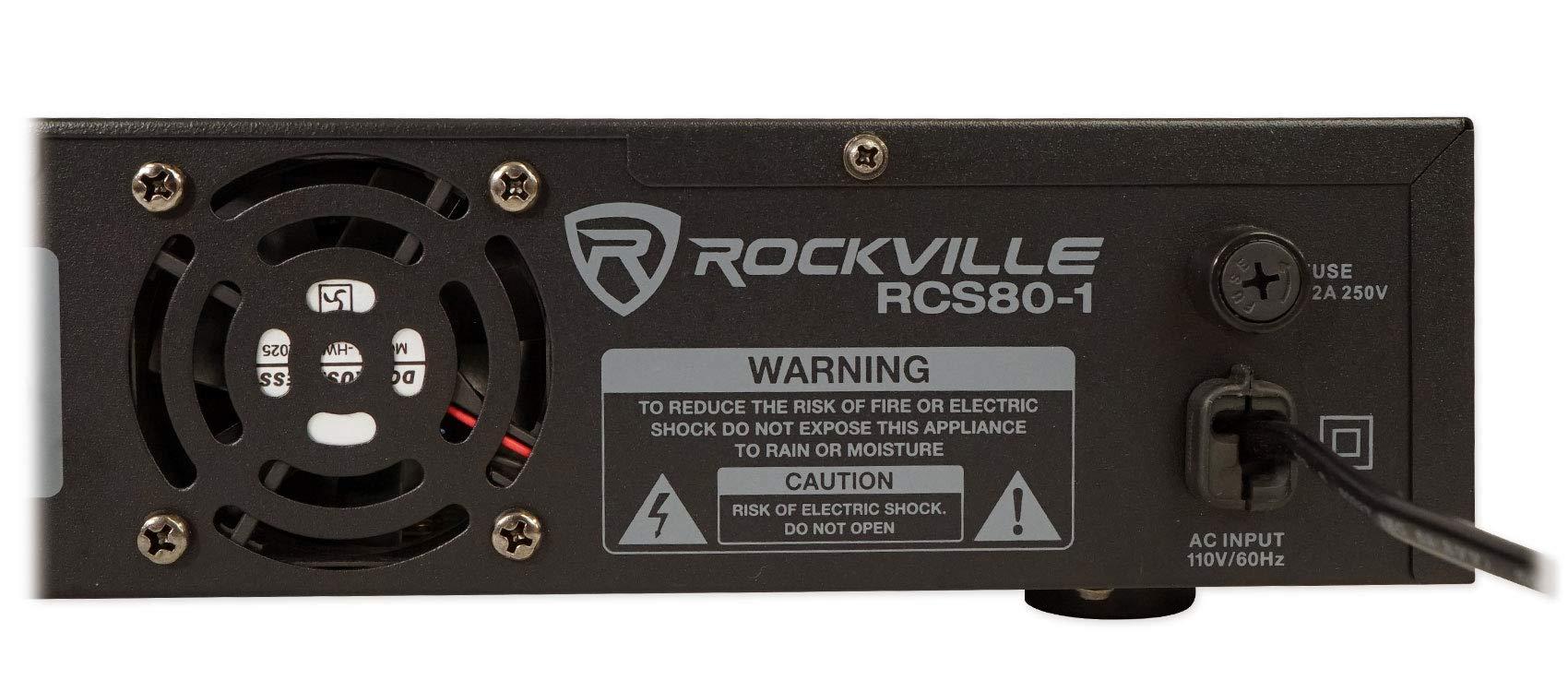 Rockville Rockville RCS80-1 60 Watt 70V Commercial Amplifier, Bluetooth, 2 Mic Inputs Perfect for Restaurants, Bars, Cafs, Schools, Conference Rooms, Lounges