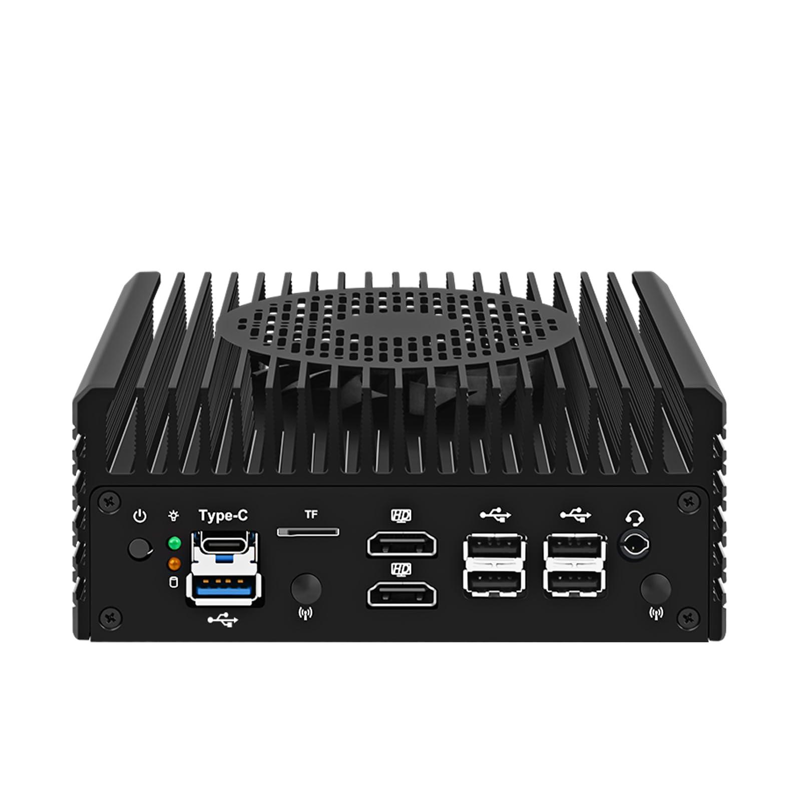 MOGINSOK MOGINSOK Fanless Mini PC 10Gbe SFP+ Windows 11 Pro, Intel N305 (8C/8T) 32G DDR5 1TB M.2 PCIE SSD, Mini Desktop Computer Firewall Appliance Support 4K Dual HDMI/USB3.2/WIFI6 for Home/Office/Business