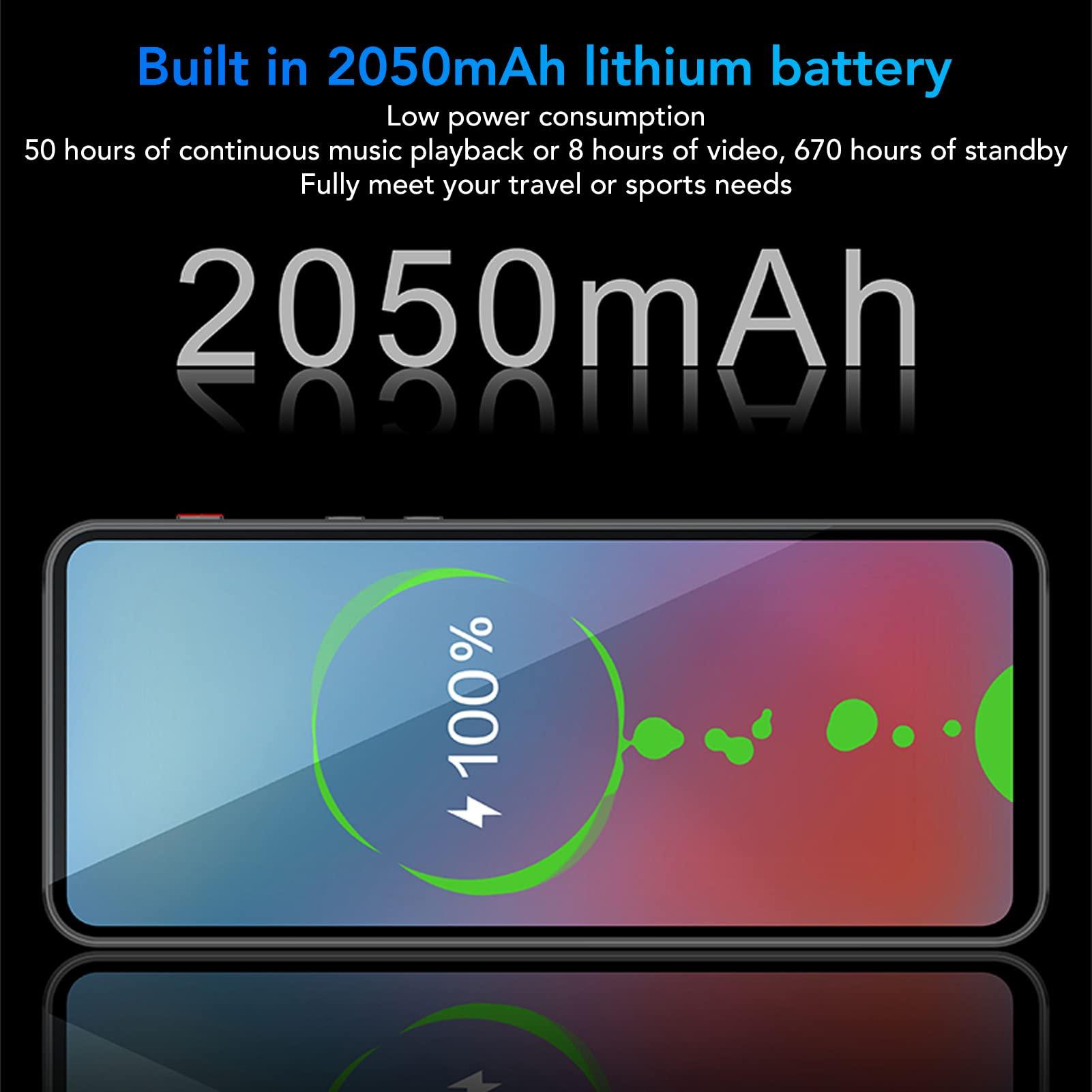 Luqeeg MP4 Player with Bluetooth and, 5 Full Mp3 Mp4 Player with Speaker, Android Portable Digital HiFi Sound Music Player for Sports Study Running (128GB)