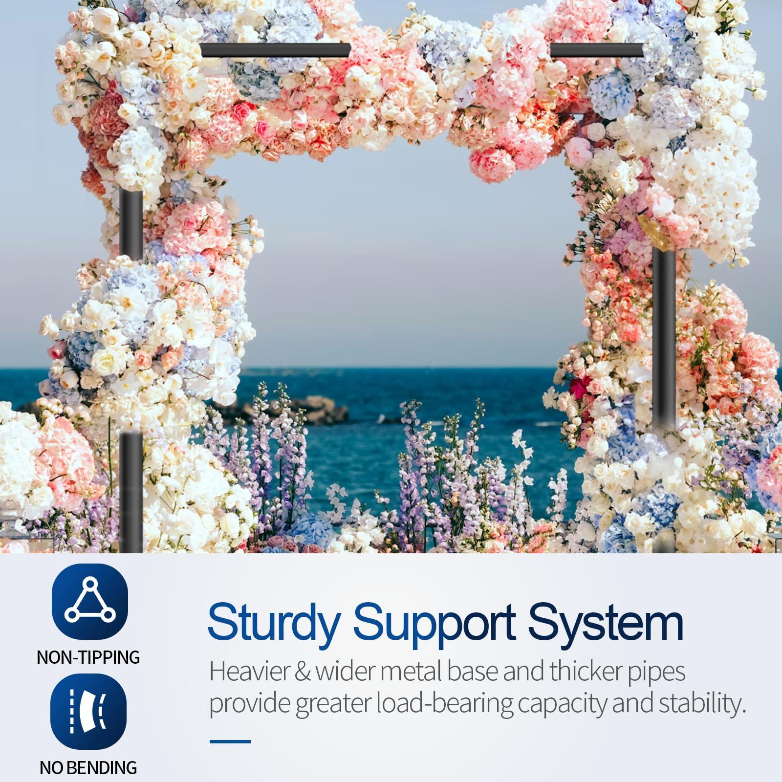 Qoolfoto Qoolfoto Pipe and Drape Backdrop Stand, 10x10ft Heavy Duty Adjustable Background Frame with Metal Base, Back Drop Holder for Parties Photography Wedding Photoshoot Decoration - Black