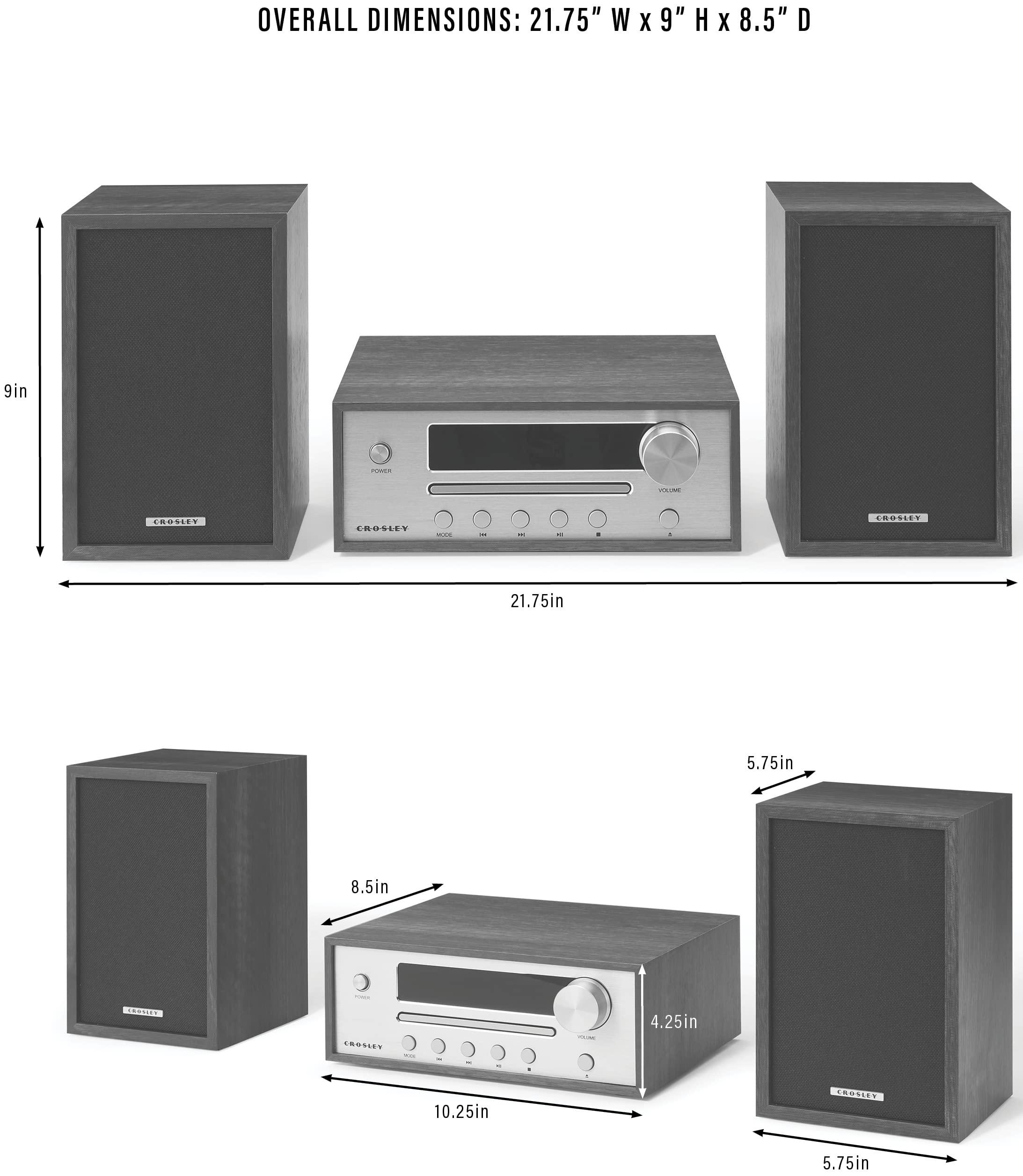 Crosley Crosley CR3503A-WA Parker Blueooth FM Radio and CD Player, Walnut