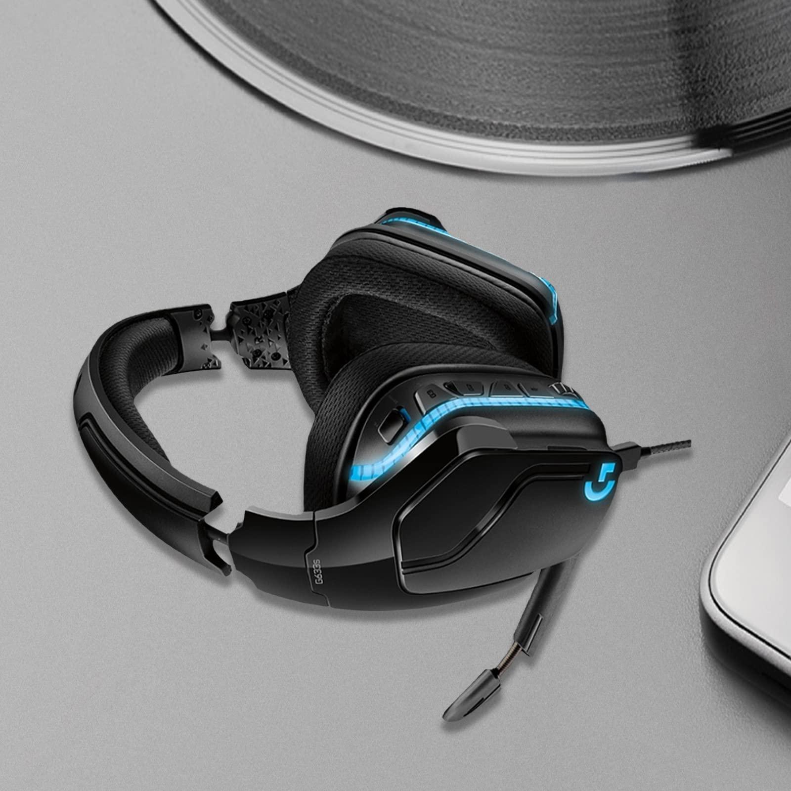 G GVOEARS Replacement Ear Pads for Logitech G533 G633 G935, GVOEARS Ear Cushions Compatible with Logitech G231, G433, G533, G633, G635, G933, G935 Headphones Premium Mesh Fabric Headset Ear Cups (Black)