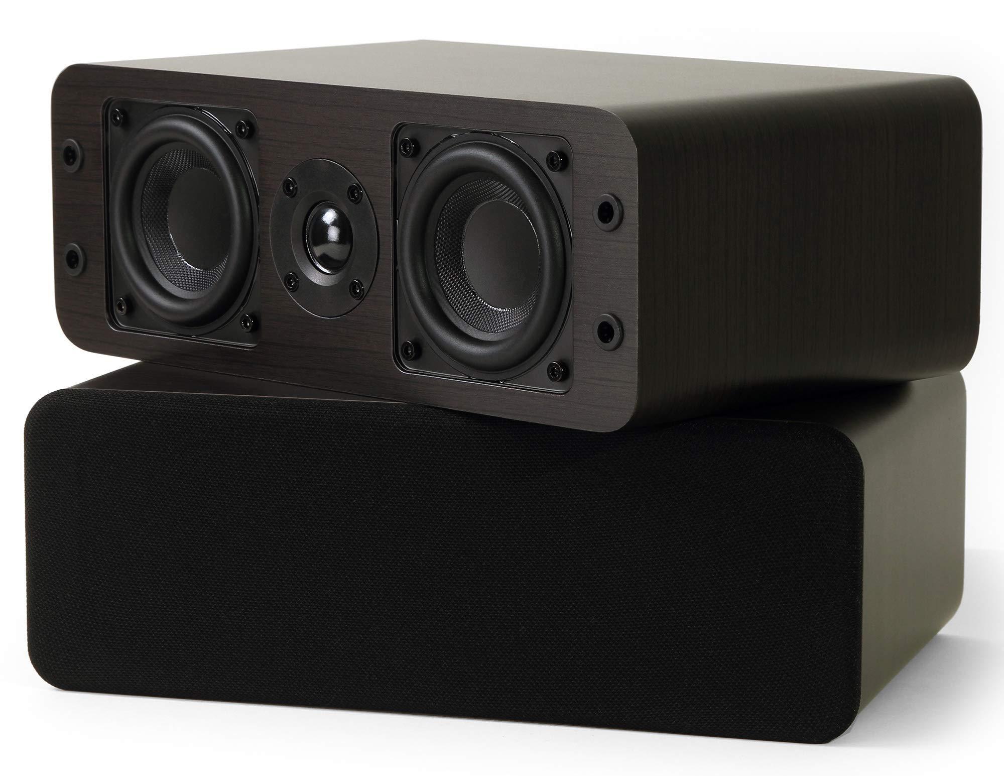 Micca Micca OoO Bookshelf Speakers with 3-Inch Woofers and Silk Tweeter (Dark Walnut, Pair) (Renewed)