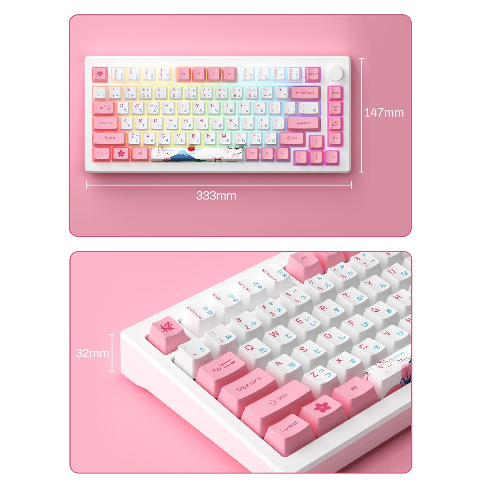 Akko Akko Magnetic Switches Rapid Trigger Gaming Keyboard, MOD007B HE PC World Tour Tokyo Wired/Wireless 75% 8k Polling Rate Mechanical Keyboard with Knob, RGB Backlit Creamy Yellow Magnetic Switch