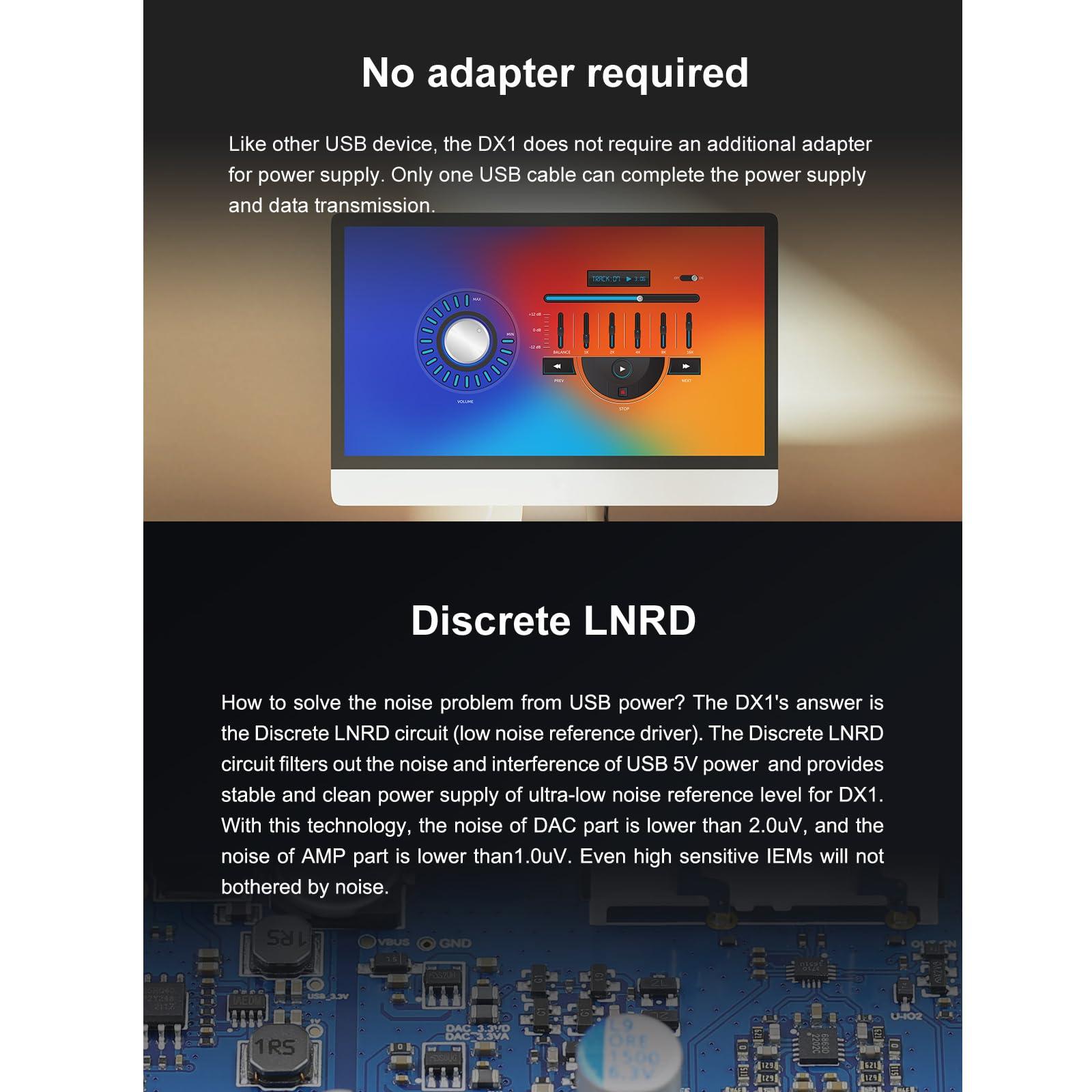 LOSHITOO Topping DX1 Decoder AK4493S XU208 DAC&Headphone Amplifier Support up to DSD256 PCM384 Mini DAC (Black)