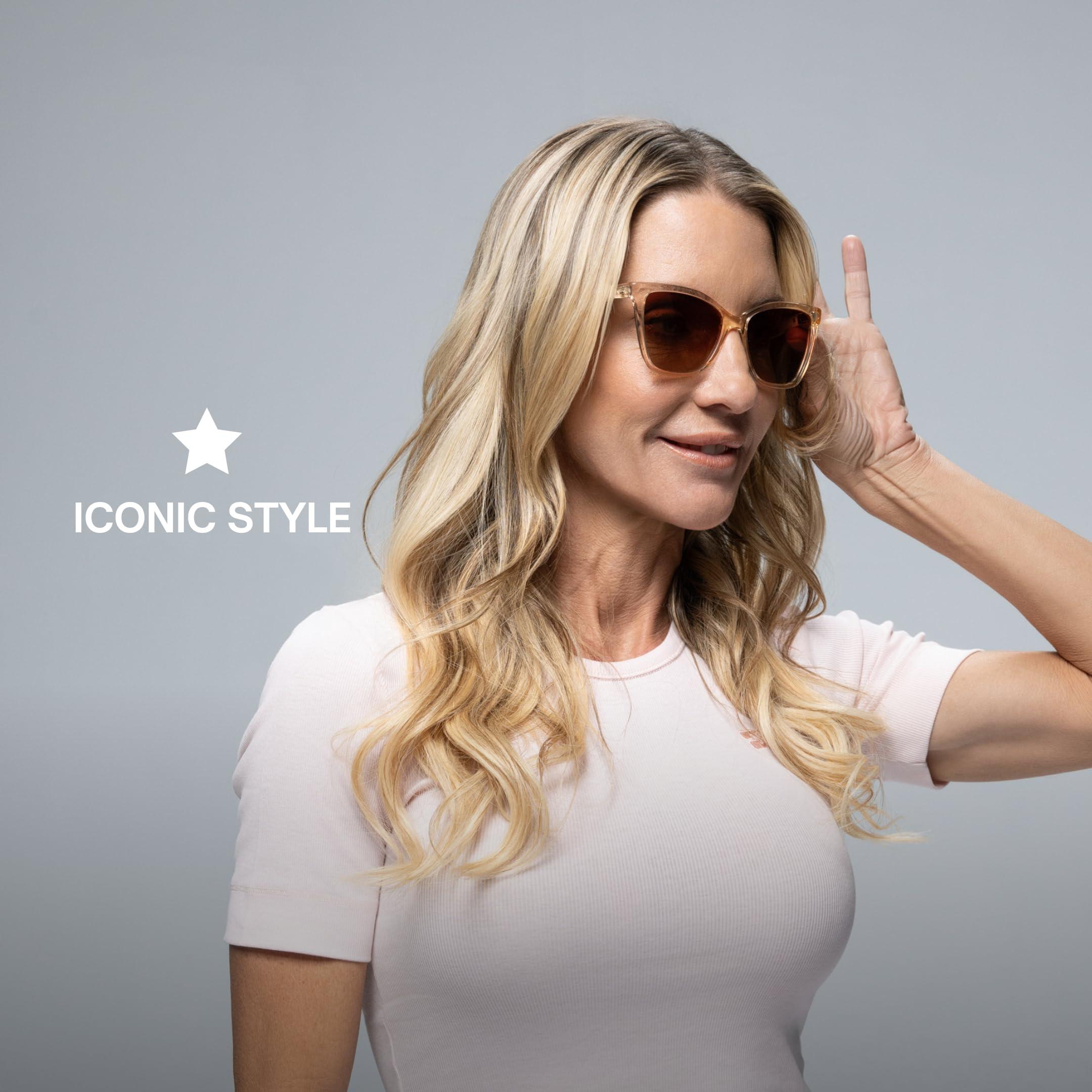 Lucyd Lucyd Lyte (2025 Version) Smart Glasses for Women Bluetooth Smart Eyewear with UV400 Polarized Lenses, Open Ear Speakers & Microphone Millennia (Standard)