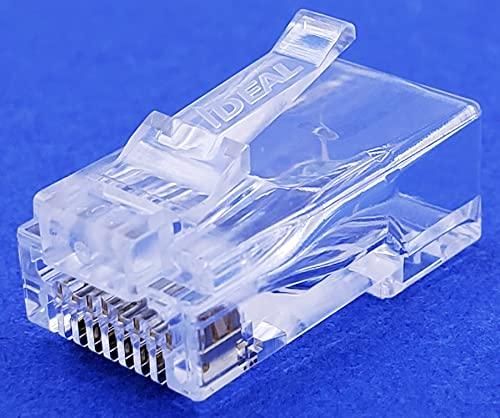 Ideal Industries IDEAL Electrical 85-385 Unshielded Feed-Thru Modular Plug, Cable Connector for CAT6A/6 Unshielded Cables, 50 Connectors