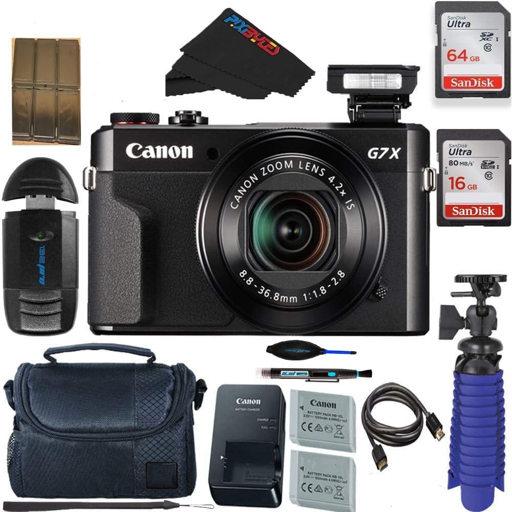 Canon Canon PowerShot G7 X Mark II Digital Camera with PixiBytes Pro Accessories Bunlde (International Model) (Renewed)
