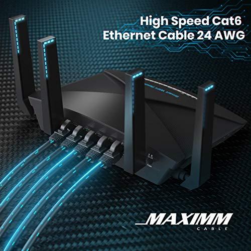 Maximm Maximm Cat 6 Ethernet Cable 250 ft - High-Speed LAN Cable, Internet Cable, Patch Cable, and Network Cable - UTP, 10Gbps, 550MHz Ethernet Cord - Blue